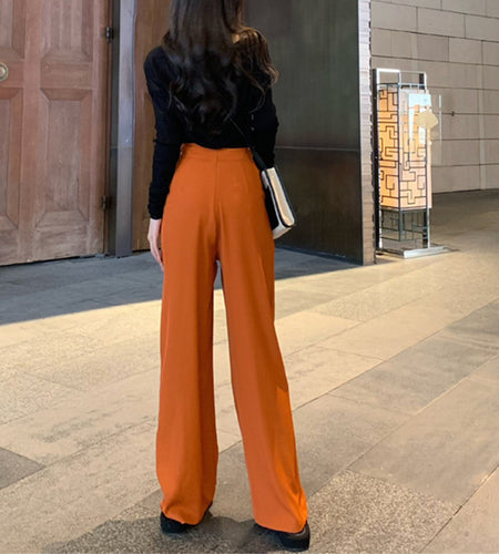 Solid Casual Loose Pants